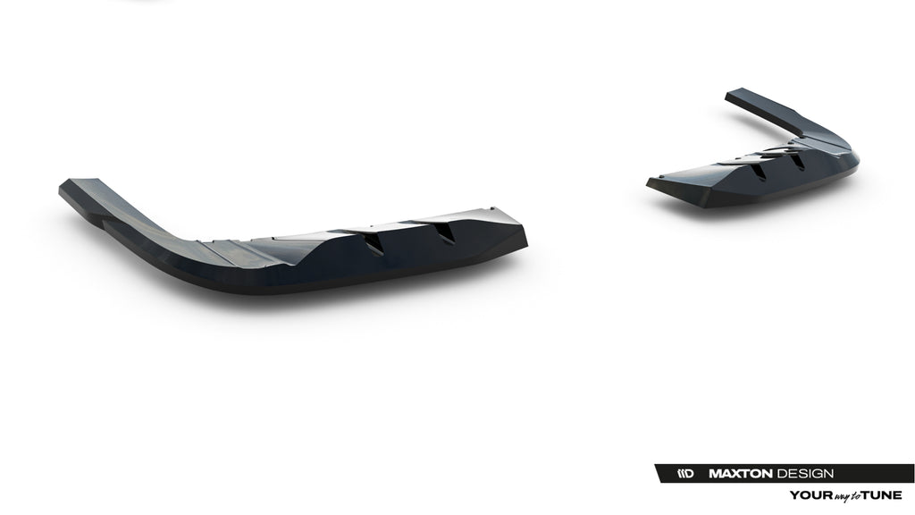 Maxton Design Heck Ansatz Flaps Diffusor Passend für Ford Transit Custom Msrt Mk2 Schwarz Hochglanz