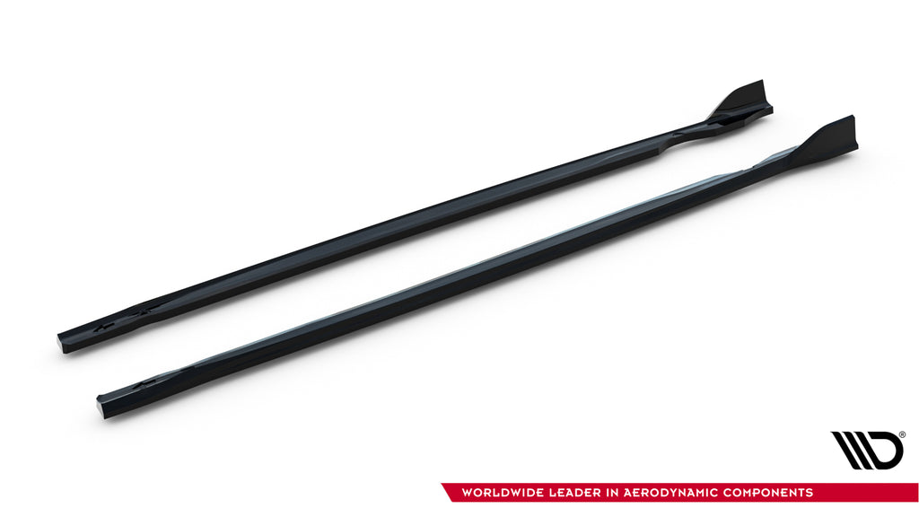 Maxton Design Street+ Seitenschweller Leisten passend für V.4 VW Golf R Hatchback Mk8 / Mk8 Facelift schwarz Hochglanz