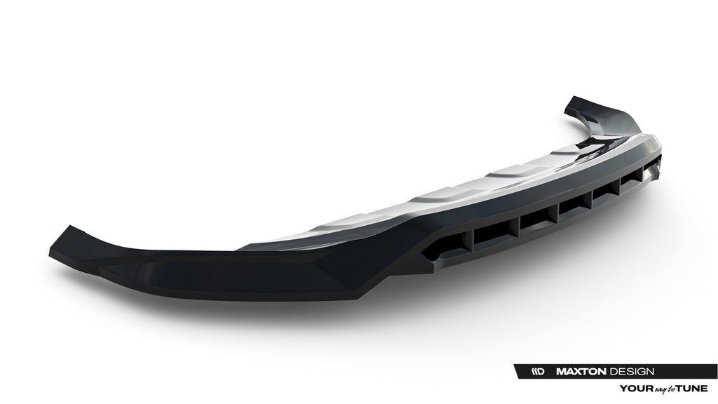 Maxton Design Street+ Spoilerlippe Front Ansatz passend für VW Touareg R-Line Mk3 Facelift schwarz Hochglanz