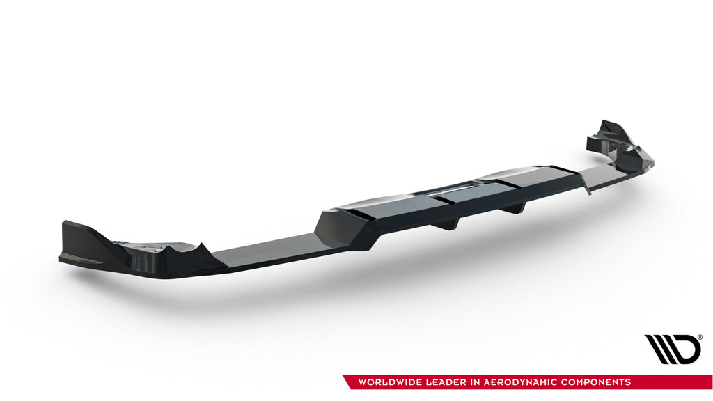 Maxton Design Street+ Mittlerer Diffusor RACE passend für V.1 VW Golf R Hatchback Mk8 / Mk8 Facelift schwarz Hochglanz