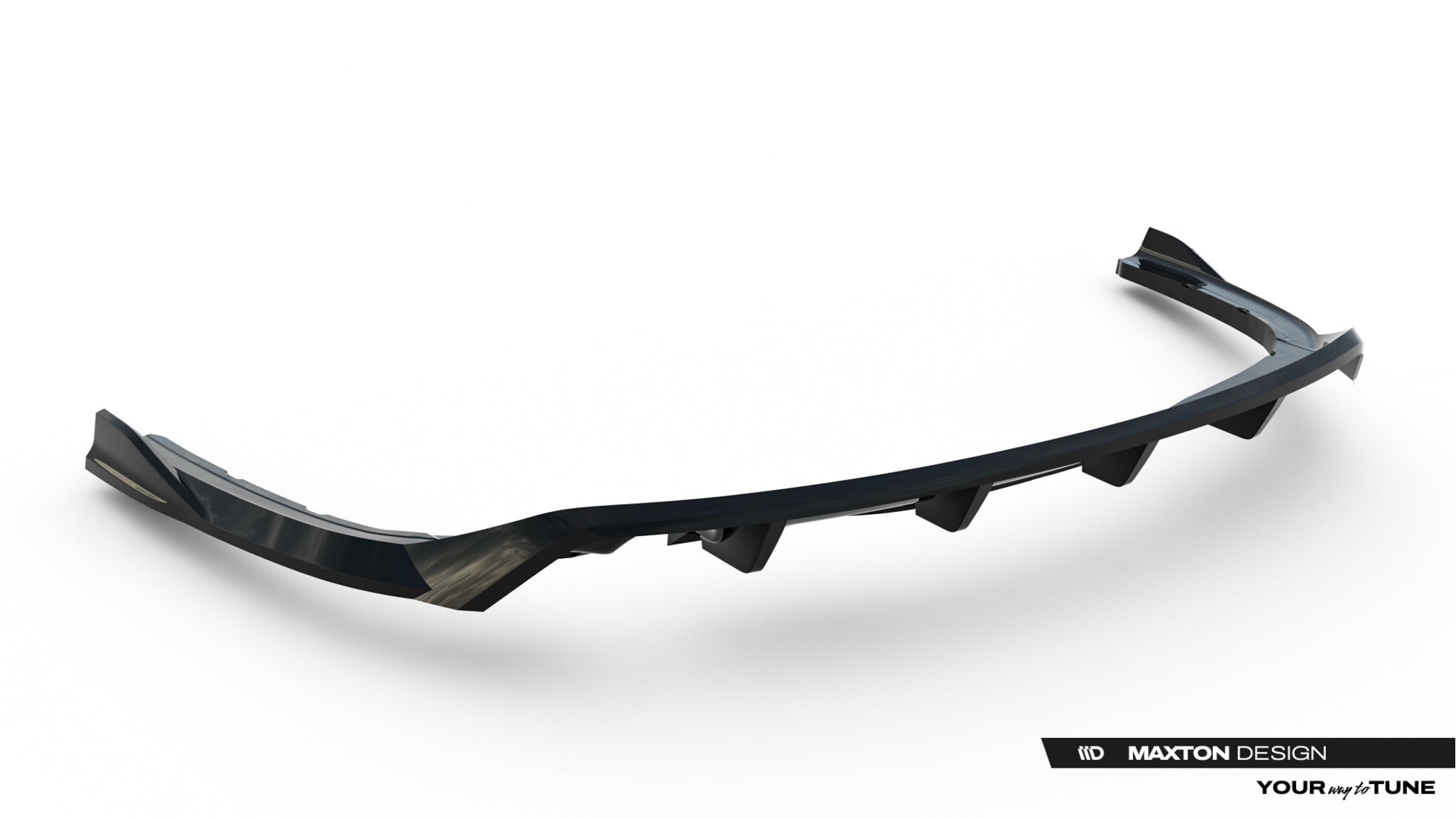 Maxton Design Street+ Mittlerer Diffusor RACE passend für BMW 3er Sportline Limousine / Touring F30 / F31 schwarz Hochglanz
