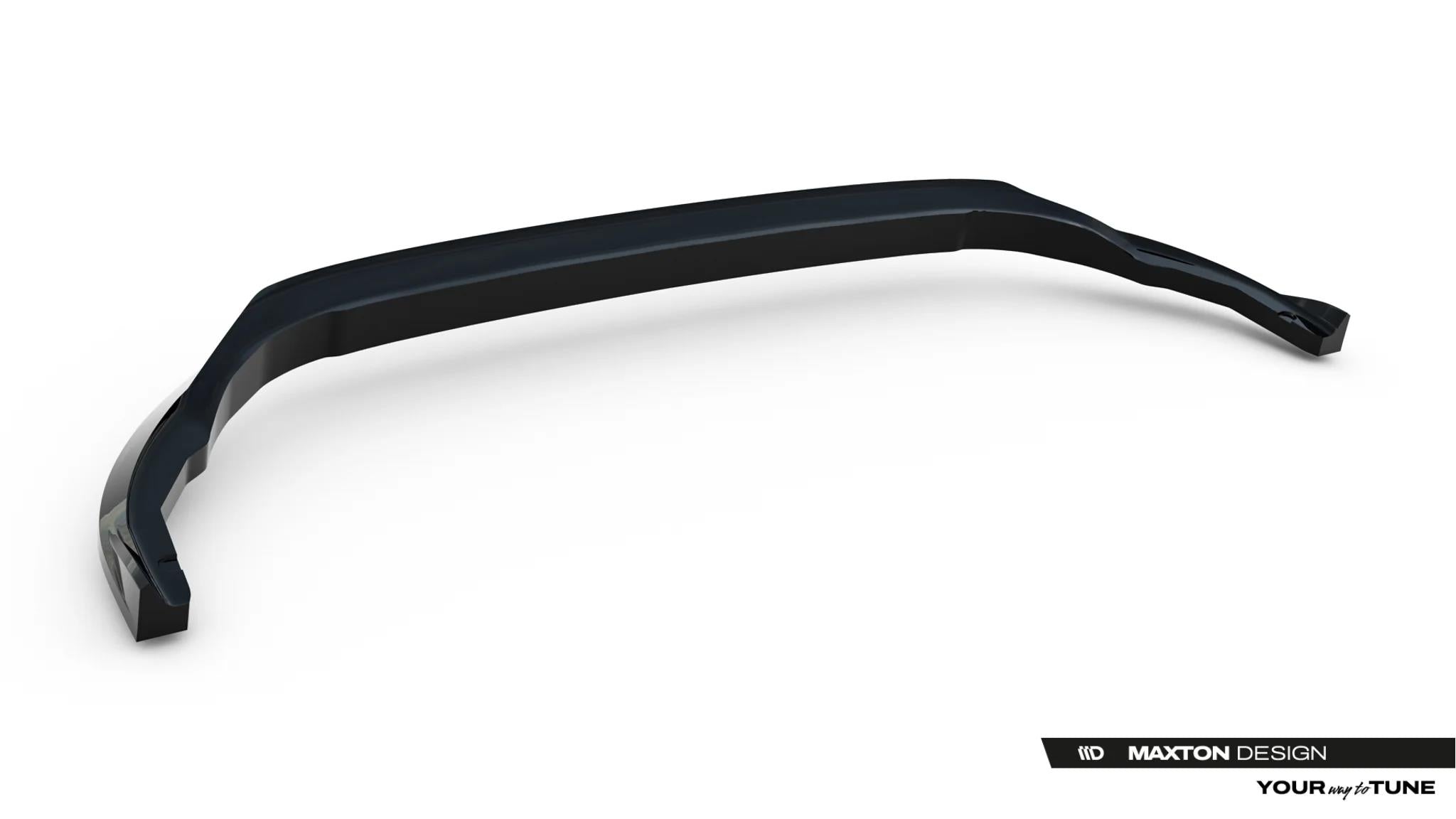 Maxton Design Street+ Spoilerlippe Front Ansatz V.2 passend für VW Transporter T7 schwarz Hochglanz