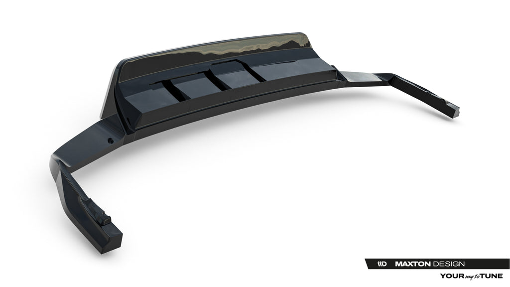 Maxton Design Street+ Mittlerer Diffusor RACE passend für VW Touareg R-Line Mk3 Facelift schwarz Hochglanz