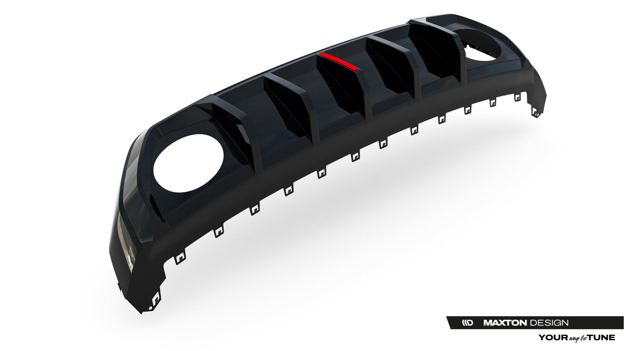 Maxton Design Diffusor Heck Ansatz passend für Audi RS3 Limousine 8Y Facelift (Version mit Originalreflektor) schwarz Hochglanz