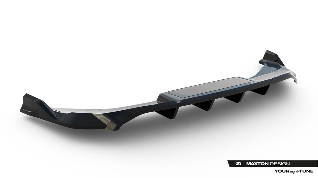 Maxton Design Street+ Mittlerer Diffusor RACE passend für Audi Q6 e-tron S-Line / SQ6 e-tron SUV / Sportback Mk1 schwarz Hochglanz