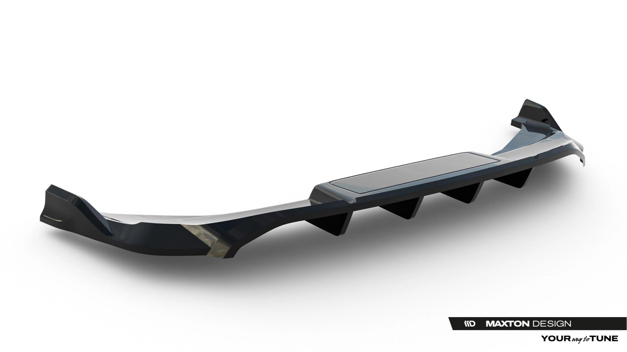 Maxton Design Street+ Mittlerer Diffusor RACE passend für Audi Q6 e-tron S-Line / SQ6 e-tron SUV / Sportback Mk1 schwarz Hochglanz