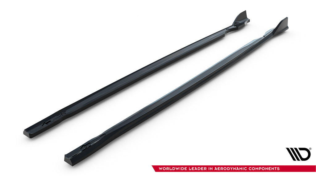 Maxton Design Street+ Seitenschweller Leisten passend für V.4 VW Golf R Hatchback Mk8 / Mk8 Facelift schwarz Hochglanz