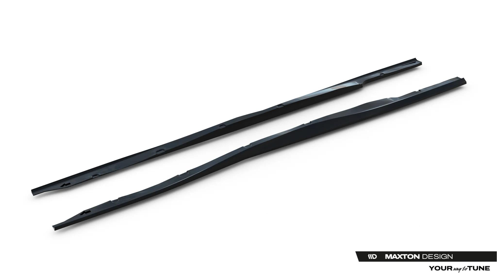 Maxton Design Street+ Seitenschweller Leisten passend für BMW M3 / 3 M-Paket Coupe / Cabrio E36 schwarz Hochglanz