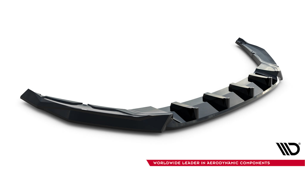 Maxton Design Street+ Spoilerlippe Front Ansatz passend für Skoda Octavia Sportline Liftback / Combi Mk4 Facelift schwarz Hochglanz