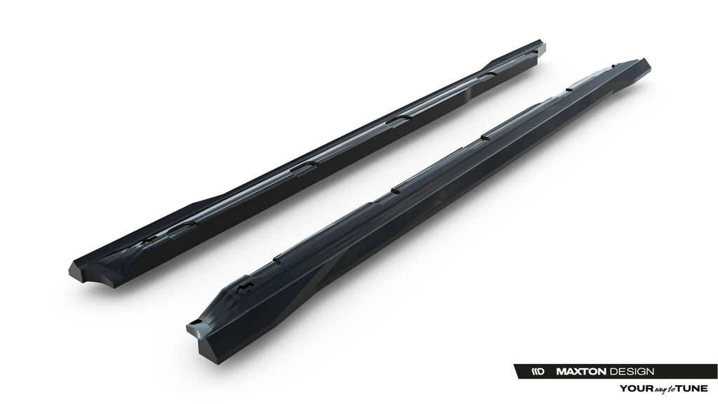 Maxton Design Street+ Seitenschweller Leisten Passend für Skoda Scala Mk1 Facelift Schwarz Hochglanz