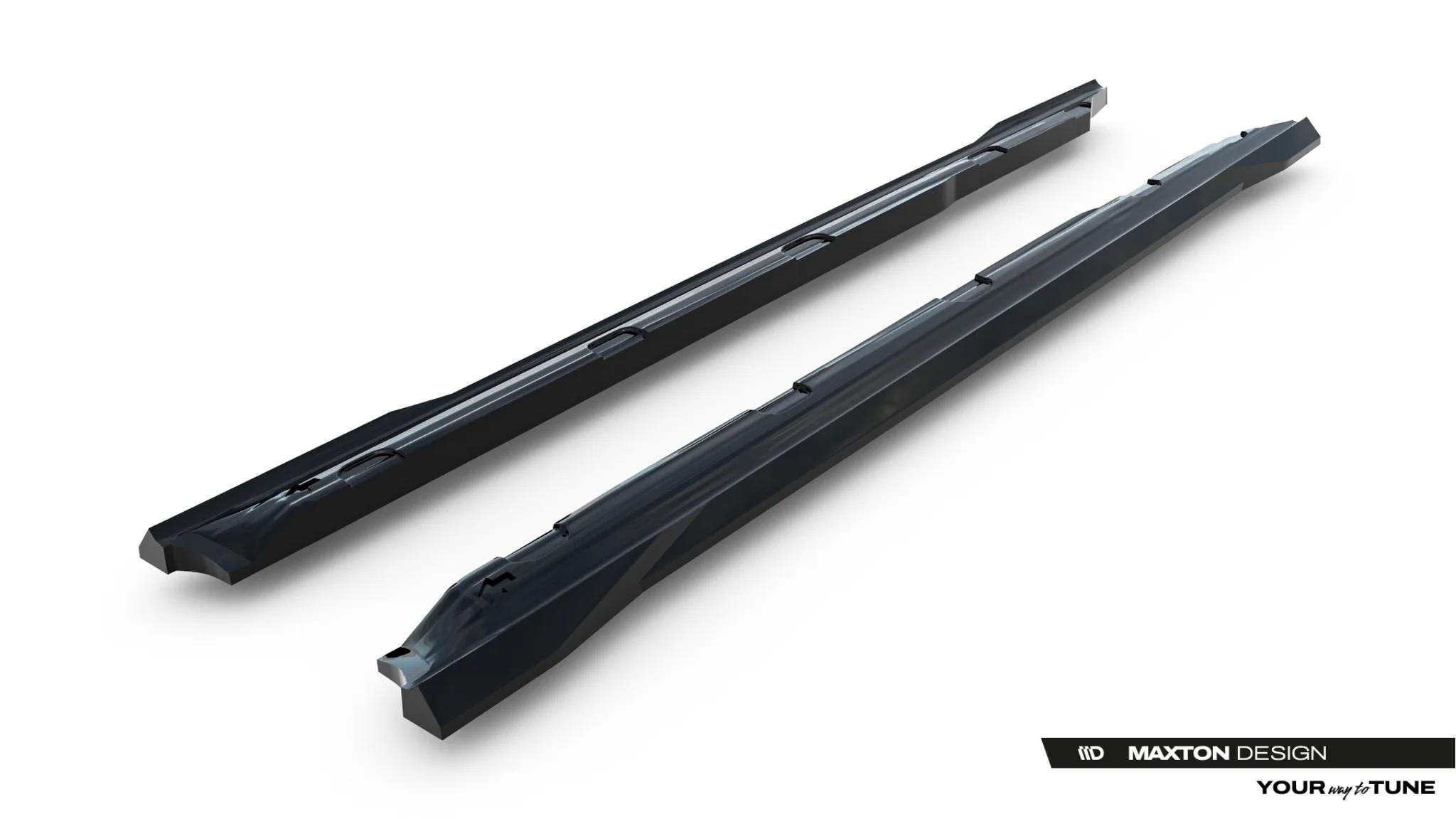 Maxton Design Street+ Seitenschweller Leisten Passend für Skoda Scala Mk1 Facelift Schwarz Hochglanz