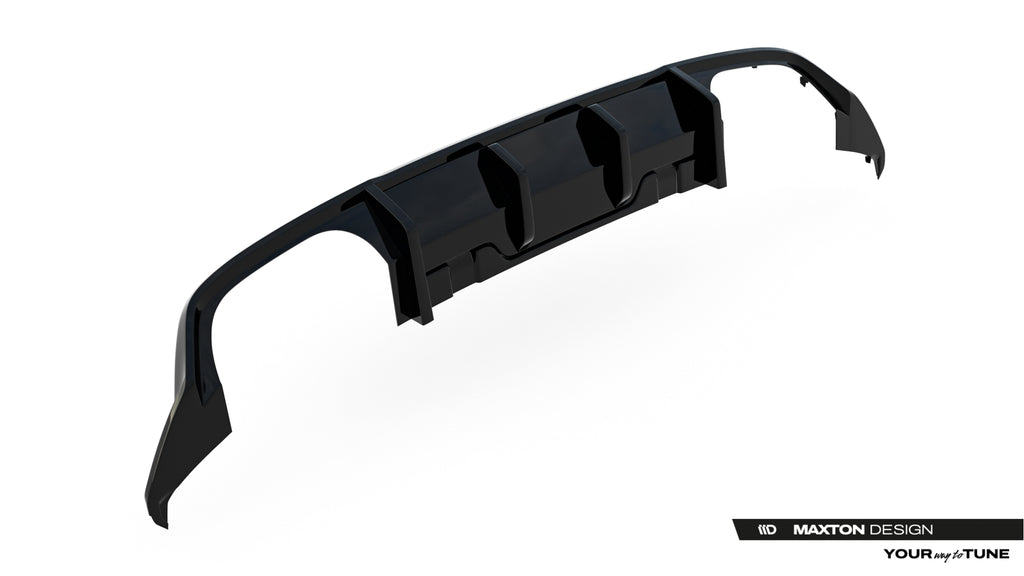 Maxton Design Diffusor Heck Ansatz passend für VW Golf R Variant Mk8 / Mk8 Facelift schwarz Hochglanz