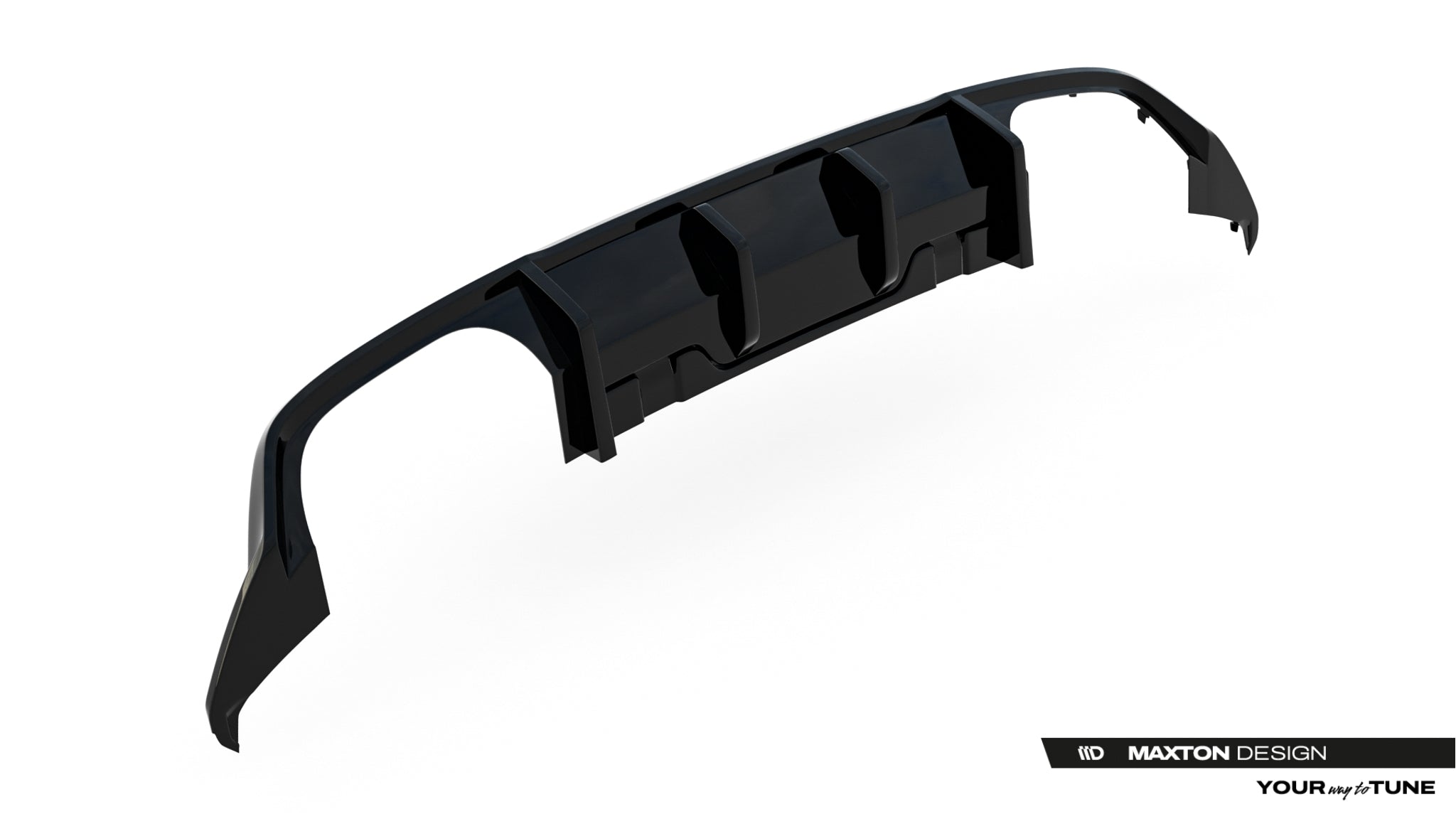 Maxton Design Diffusor Heck Ansatz passend für VW Golf R Variant Mk8 / Mk8 Facelift schwarz Hochglanz
