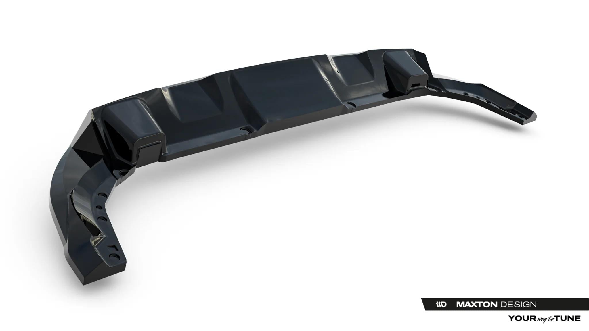 Maxton Design Street+ Mittlerer Diffusor Race Passend für Dacia Duster Mk3 Schwarz Hochglanz