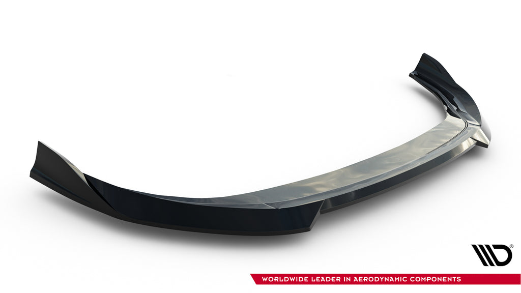 Maxton Design Street+ Spoilerlippe Front Ansatz V.4 passend für VW Golf R Variant Mk8 Facelift schwarz Hochglanz