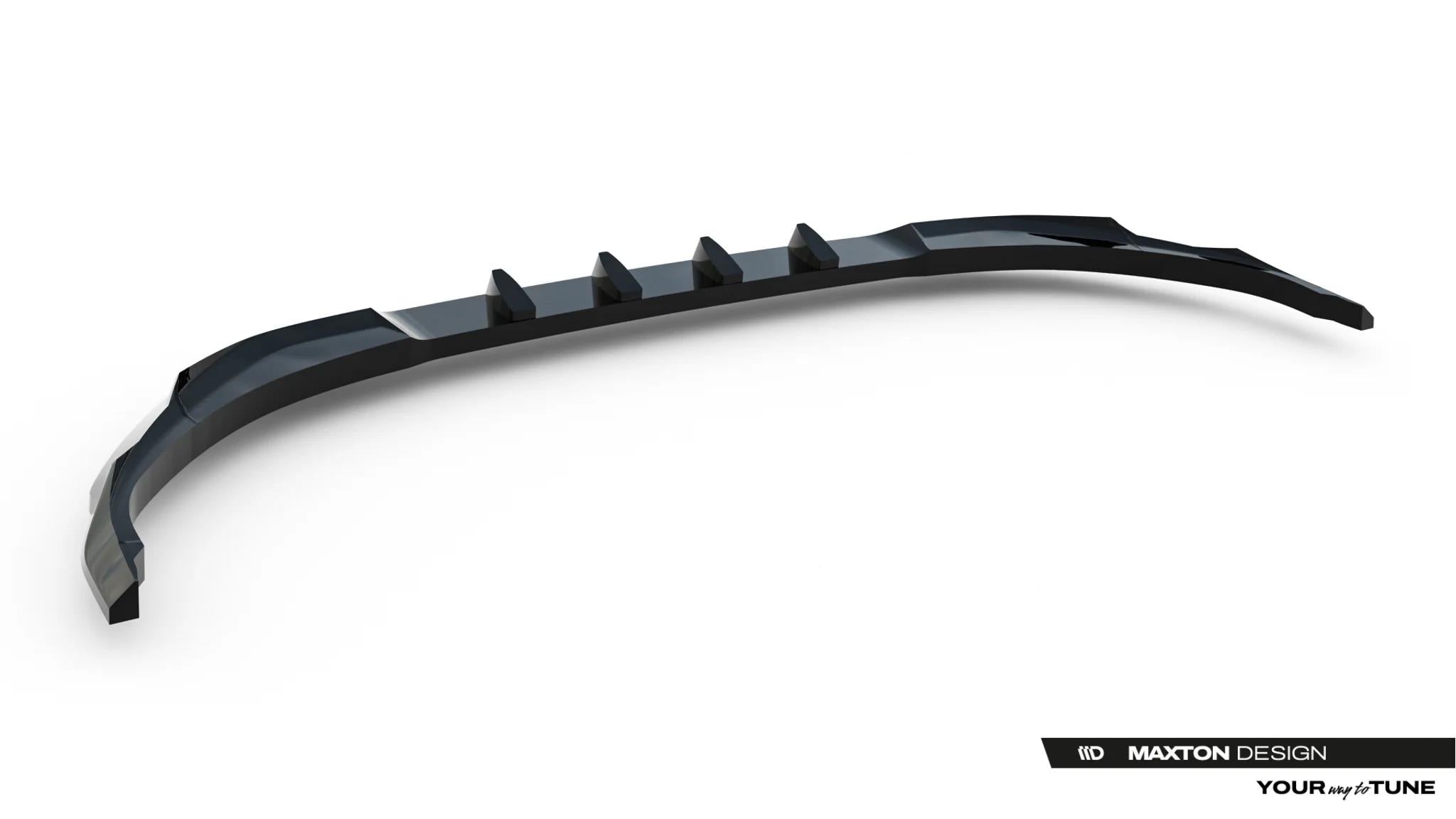 Maxton Design Street+ Spoilerlippe Front Ansatz Passend für Skoda Elroq RS Mk1 Schwarz Hochglanz