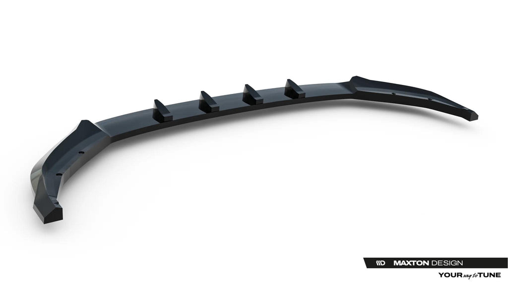 Maxton Design Street+ Spoilerlippe Front Ansatz passend für Skoda Kodiaq RS Mk2 schwarz Hochglanz