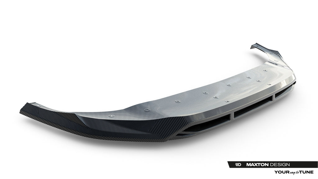 Maxton Design Prepreg Carbon Fiber Street+ Spoilerlippe Front Ansatz passend für Audi SQ8 / Q8 S-Line Mk1 Facelift