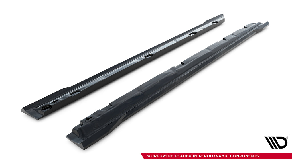 Maxton Design Street+ Seitenschweller Leisten passend für V.1 passend für Skoda Superb Mk4 schwarz Hochglanz