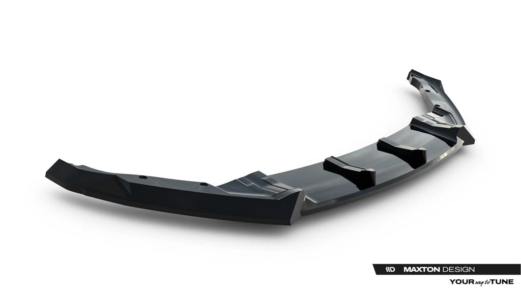 Maxton Design Street+ Spoilerlippe Front Ansatz Passend für Skoda Scala Mk1 Facelift Schwarz Hochglanz