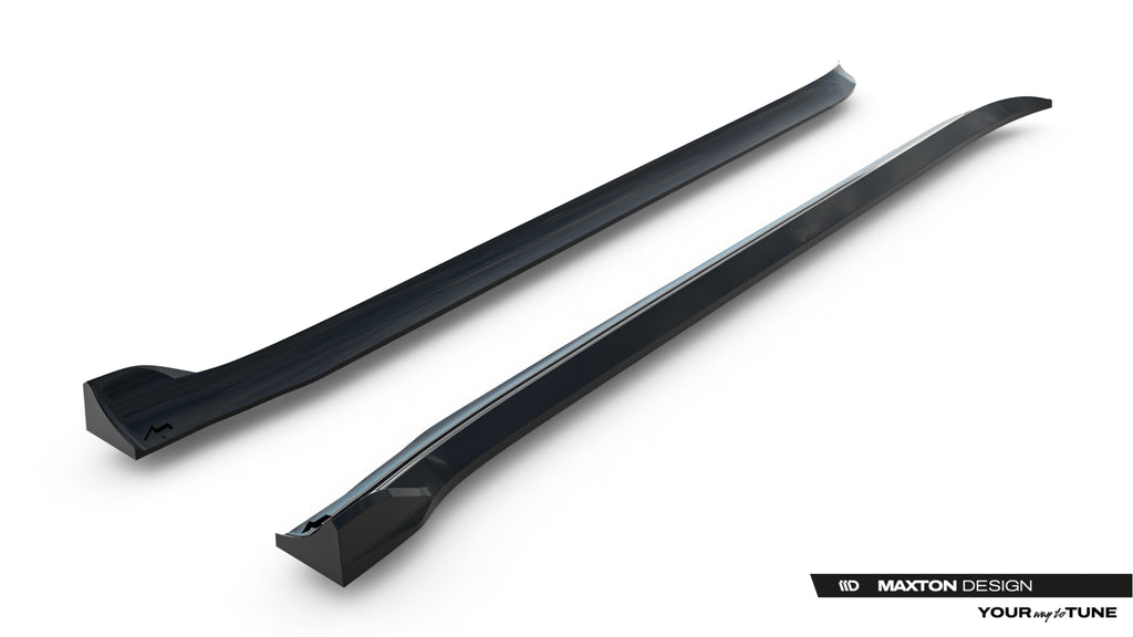 Maxton Design Street+ Seitenschweller Leisten passend für Tesla Model Y Premium Mk1 Facelift schwarz Hochglanz
