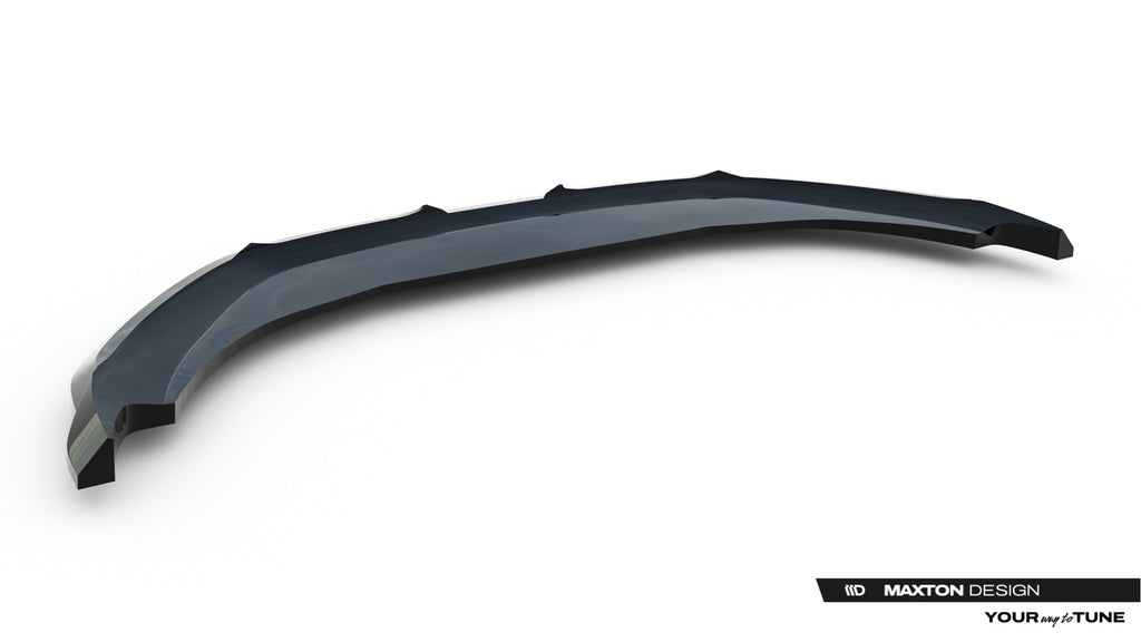 Maxton Design Street+ Spoilerlippe Front Ansatz passend für Porsche Macan EV Mk1 schwarz Hochglanz