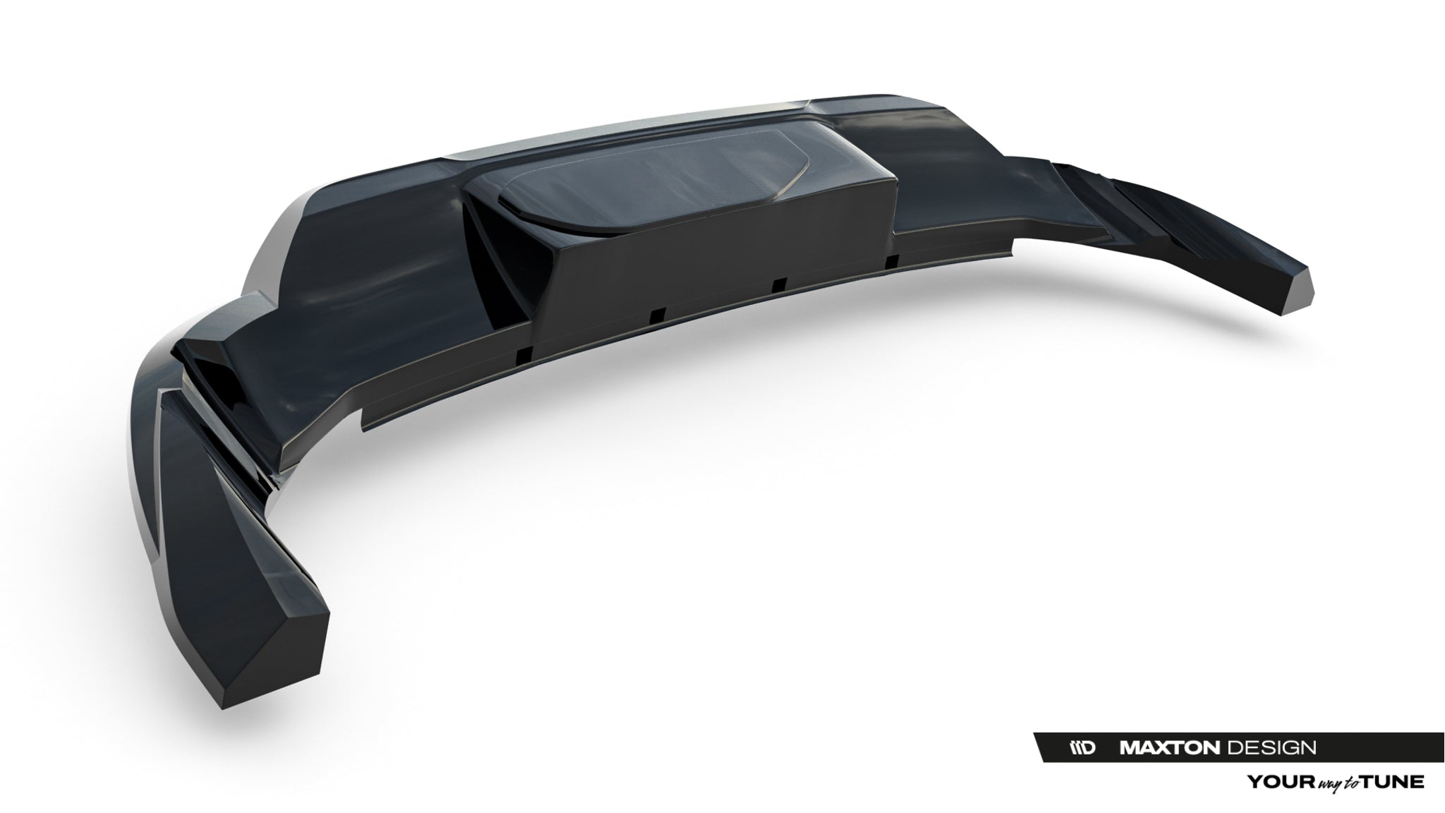 Maxton Design Street+ Mittlerer Diffusor RACE passend für Porsche Macan EV Mk1 schwarz Hochglanz