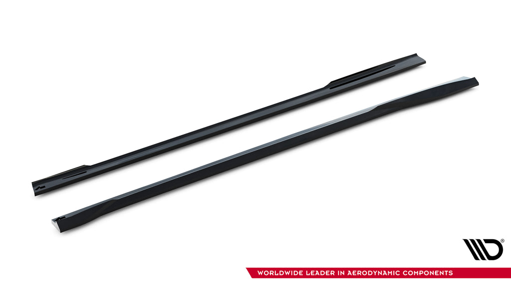 Maxton Design Street+ Seitenschweller Leisten passend für BMW 4er Cabrio / Coupe F33 / F32 schwarz Hochglanz