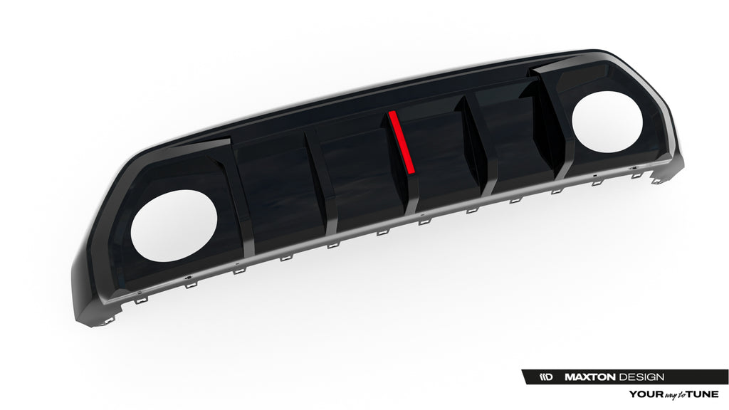 Maxton Design Diffusor Heck Ansatz passend für Audi RS3 Limousine 8Y Facelift (Version mit Originalreflektor) schwarz Hochglanz