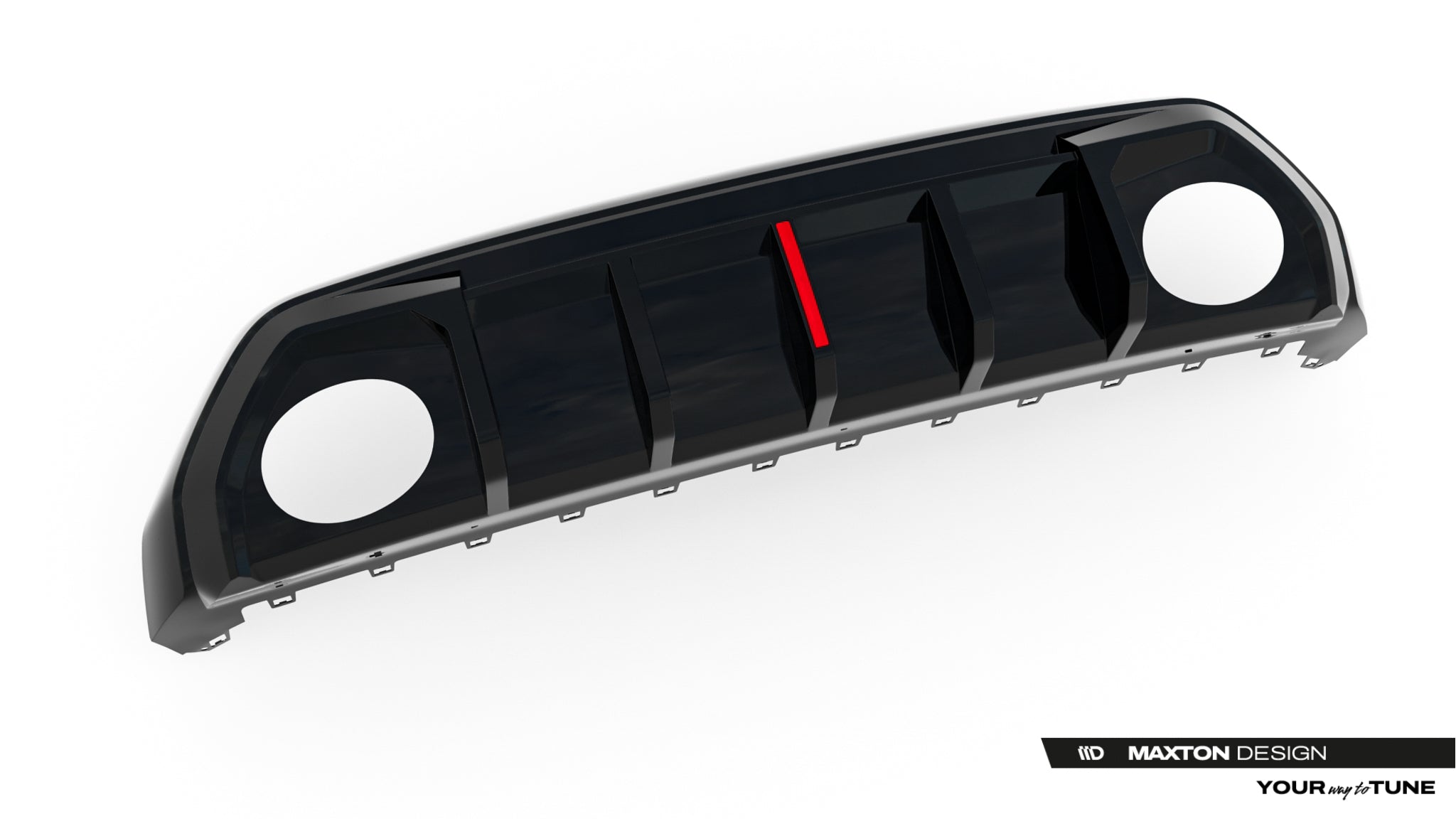 Maxton Design Diffusor Heck Ansatz passend für Audi RS3 Limousine 8Y Facelift (Version mit Originalreflektor) schwarz Hochglanz