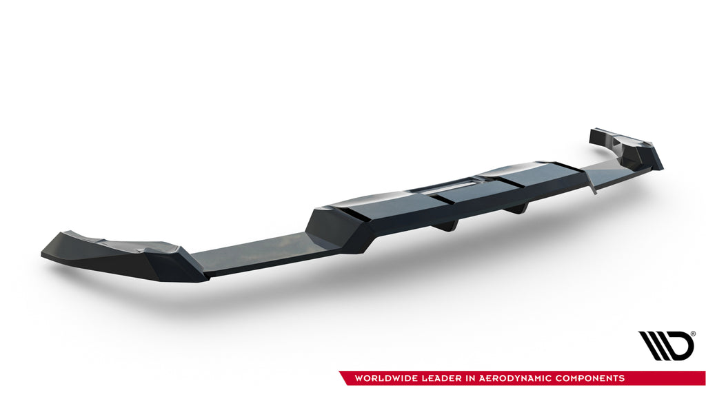 Maxton Design Street+ Mittlerer Diffusor RACE V.2 passend für VW Golf R Hatchback Mk8 / Mk8 Facelift schwarz Hochglanz