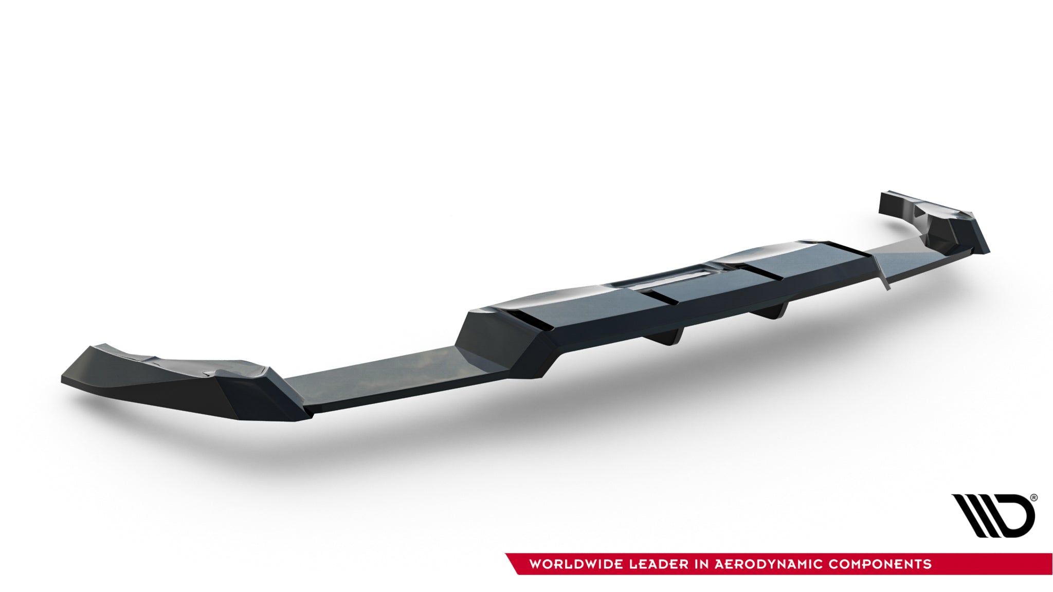 Maxton Design Street+ Mittlerer Diffusor RACE V.2 passend für VW Golf R Hatchback Mk8 / Mk8 Facelift schwarz Hochglanz