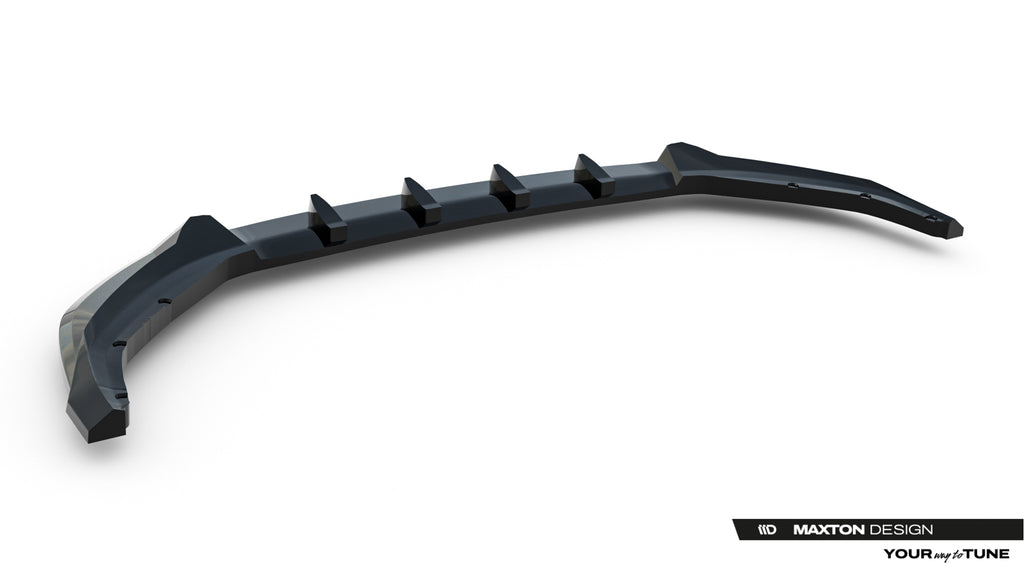 Maxton Design Street+ Spoilerlippe Front Ansatz V.1 passend für Skoda Kodiaq Sportline Mk2 schwarz Hochglanz