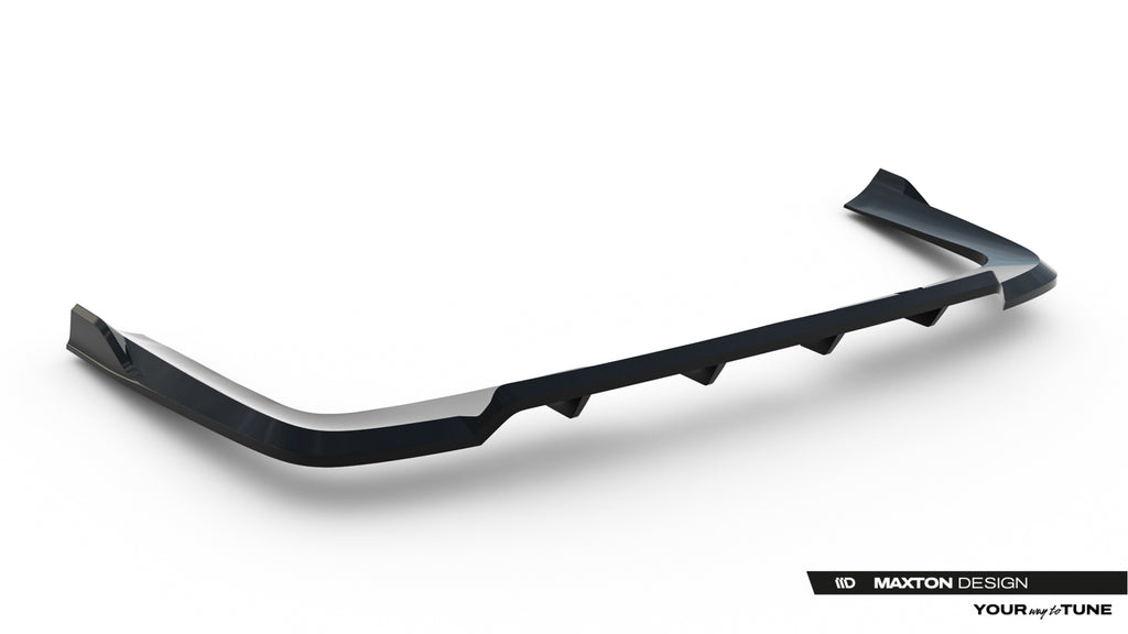 Maxton Design Street+ Mittlerer Diffusor Race Passend für Mercedes-Benz V AMG-Line W447 Facelift 2 Schwarz Hochglanz