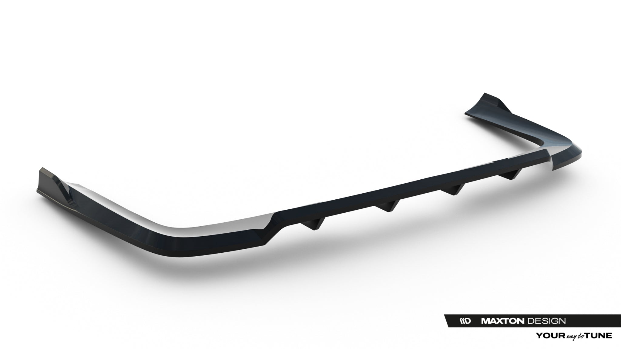 Maxton Design Street+ Mittlerer Diffusor Race Passend für Mercedes-Benz V AMG-Line W447 Facelift 2 Schwarz Hochglanz