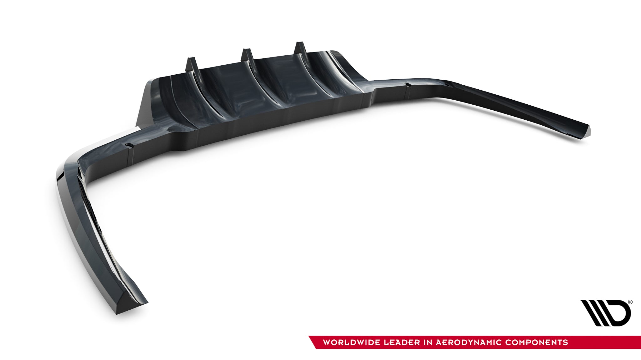 Maxton Design Street+ Mittlerer Diffusor RACE passend für V.3 Land Rover Range Rover Velar R-Dynamic Mk1 schwarz Hochglanz