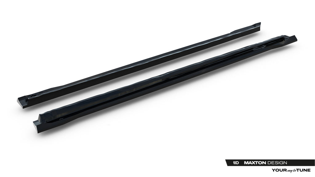 Maxton Design Street+ Seitenschweller Leisten passend für V.1 passend für Skoda Superb Sportline Mk4 schwarz Hochglanz