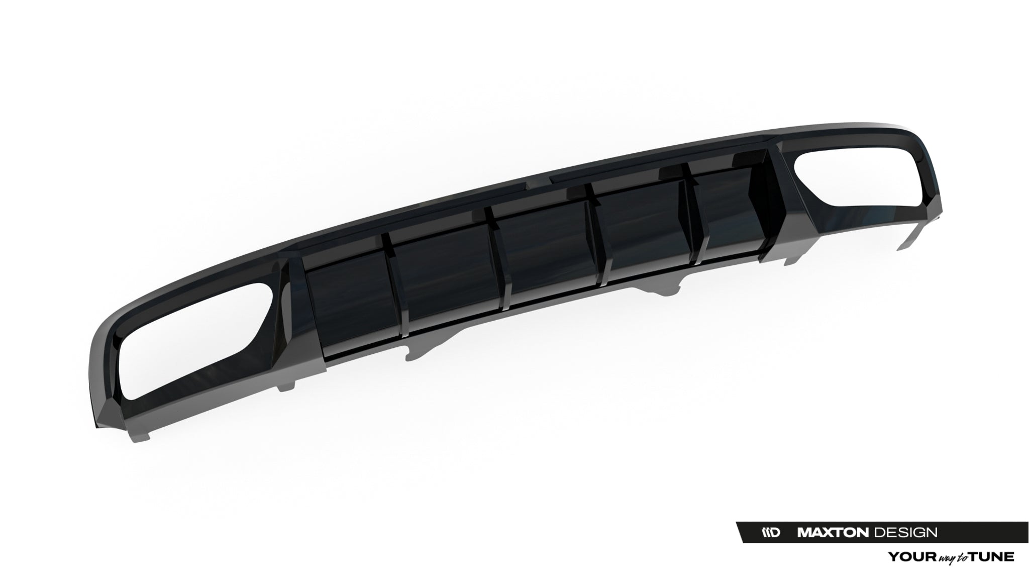 Maxton Design Diffusor Heck Ansatz passend für Audi A4 / A4 S-Line Limousine / Avant B9 schwarz Hochglanz