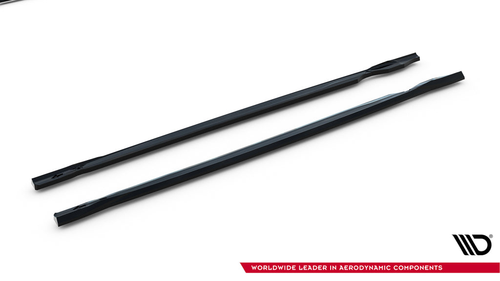 Maxton Design Street+ Seitenschweller Leisten passend für V.5 VW Golf R Hatchback Mk8 / Mk8 Facelift schwarz Hochglanz
