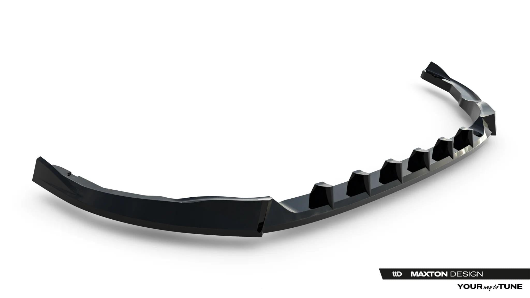 Maxton Design Street+ Spoilerlippe Front Ansatz V.1 passend für VW Transporter T7 schwarz Hochglanz