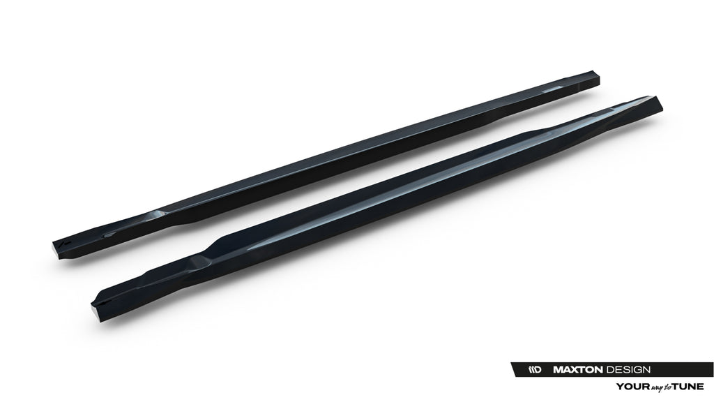 Maxton Design Street+ Seitenschweller Leisten passend für Mercedes-AMG C63 Limousine / Kombi W206 / S206 schwarz Hochglanz