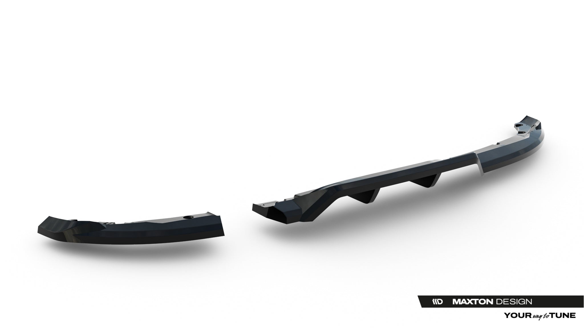 Maxton Design Street+ Mittlerer Diffusor RACE passend für Renault Clio Mk5 Facelift schwarz Hochglanz
