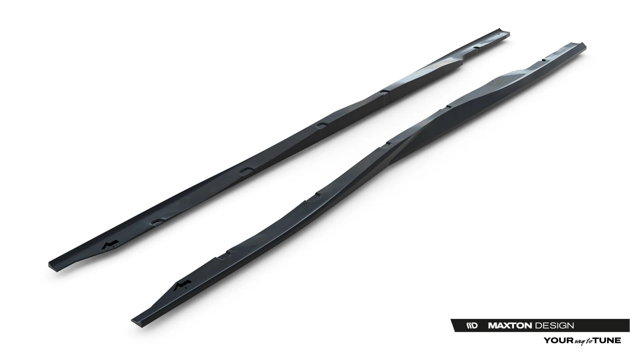 Maxton Design Street+ Seitenschweller Leisten passend für BMW M3 / 3 M-Paket Coupe / Cabrio E36 schwarz Hochglanz