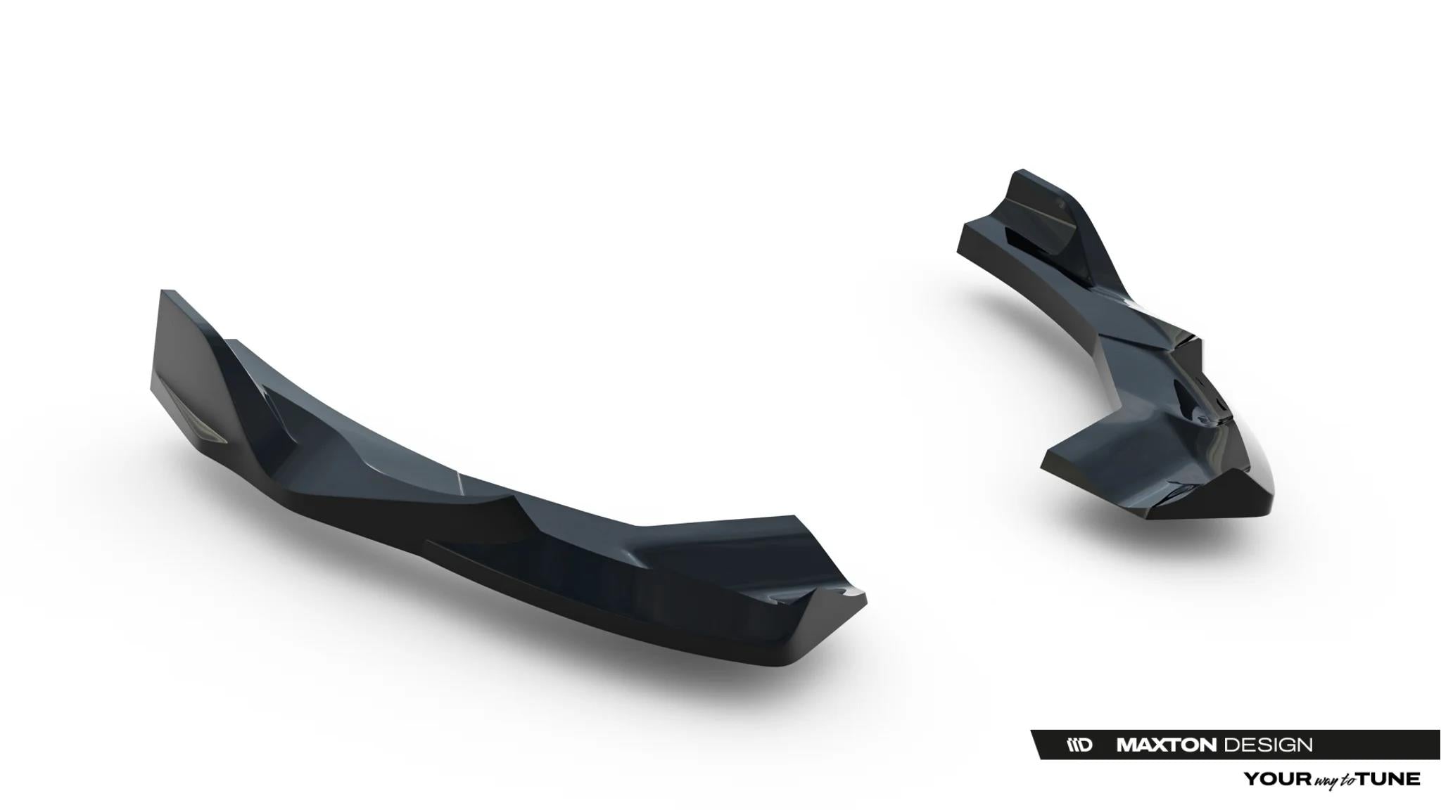 Maxton Design Heck Ansatz Flaps Diffusor V.2 passend für Audi RS3 Limousine 8Y Facelift schwarz Hochglanz