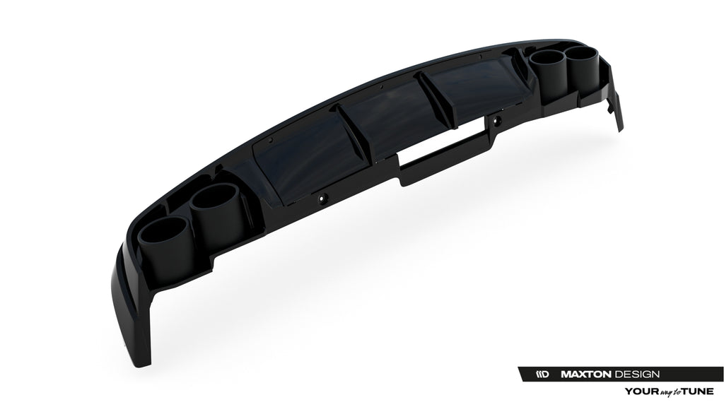 Maxton Design Diffusor Heck Ansatz + Endrohre passend für Audi A6 Limousine / Avant C8 / C8 Facelift