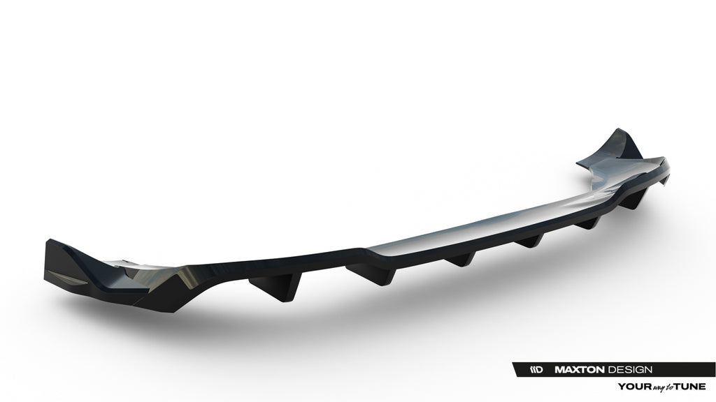 Maxton Design Street+ Mittlerer Diffusor Race Passend für Opel Grandland Mk1 Schwarz Hochglanz