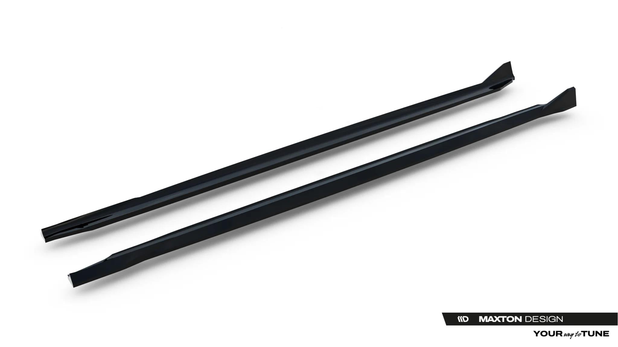 Maxton Design Street+ Seitenschweller Leisten V.2 passend für BMW M5 F90 schwarz Hochglanz