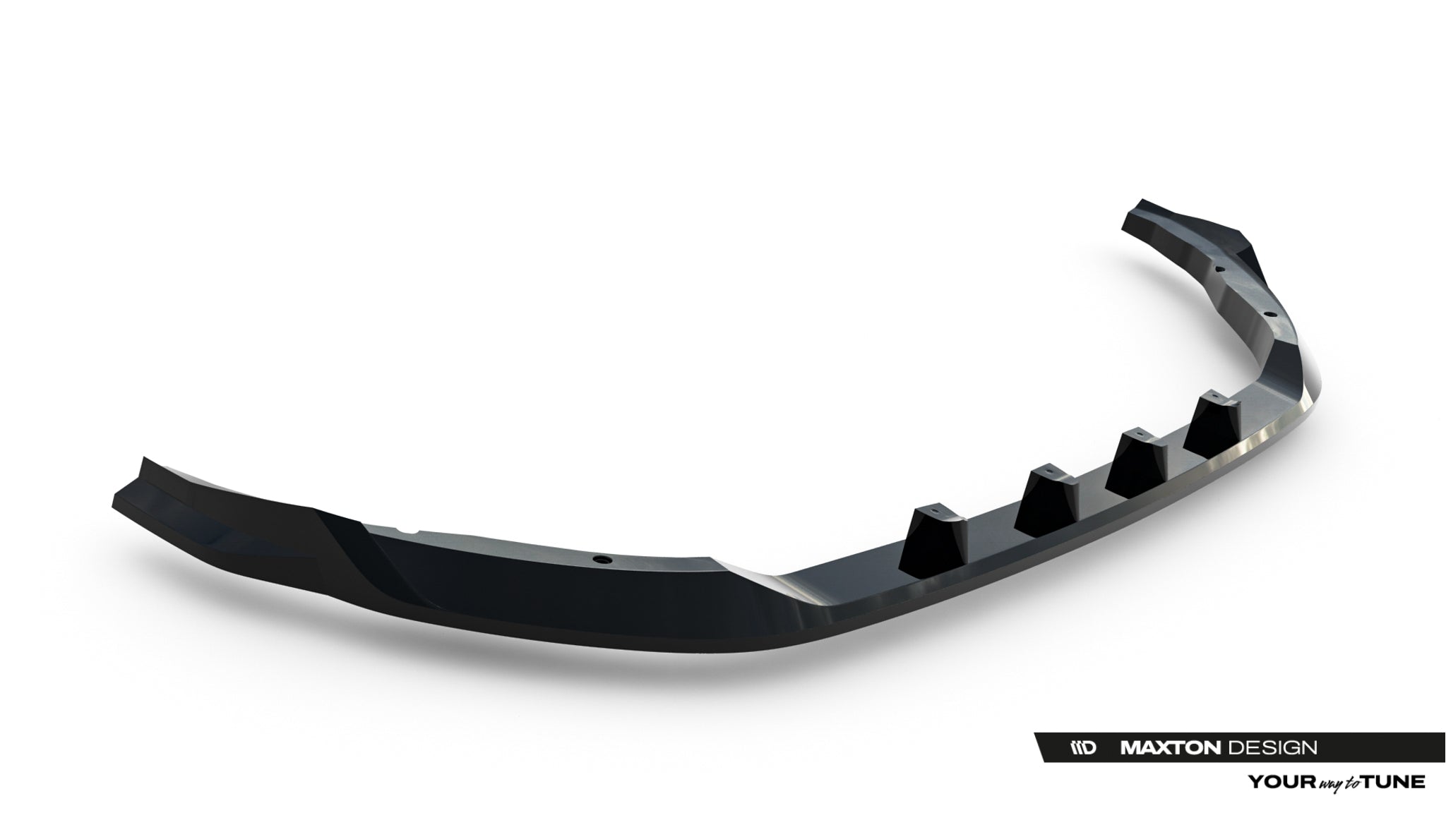 Maxton Design Street+ Spoilerlippe Front Ansatz passend für Renault Clio Mk5 Facelift schwarz Hochglanz