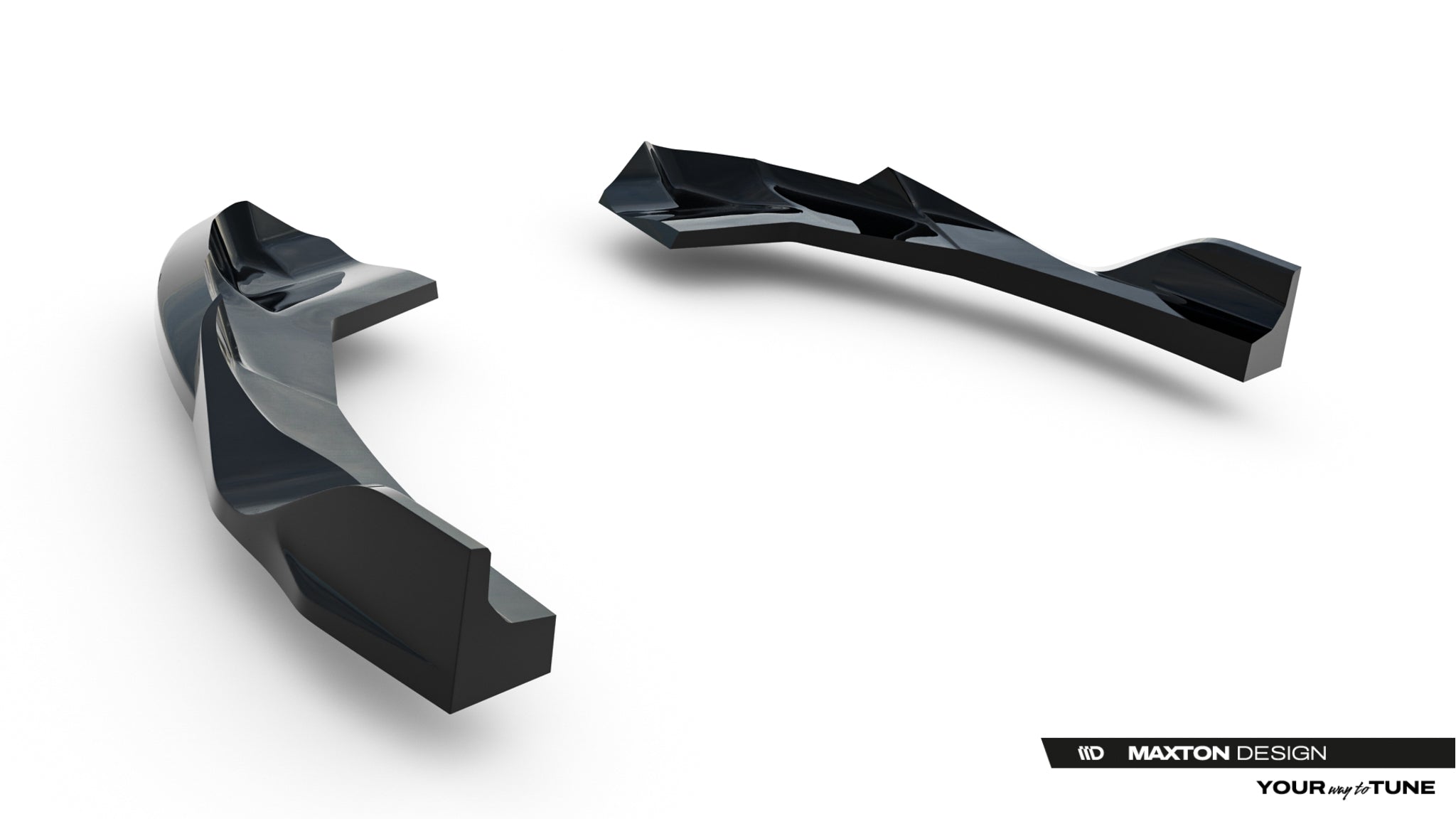 Maxton Design Heck Ansatz Flaps Diffusor V.2 passend für Audi RS3 Sportback 8Y Facelift schwarz Hochglanz