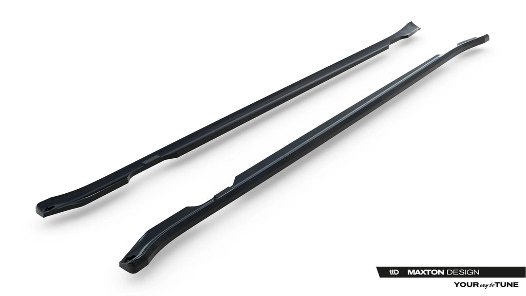 Maxton Design Street+ Seitenschweller Leisten Passend für Porsche Taycan / Taycan 4 / Taycan 4S / Taycan Gts Mk1 Schwarz Hochglanz